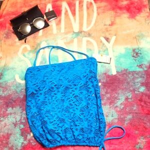 Kenneth Cole New With Tag Blue Swimsuit Top Size Small